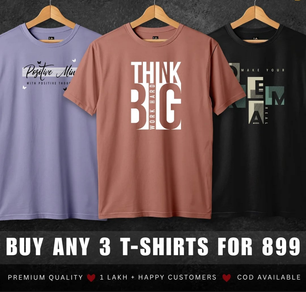 Buy 3 T-shirt [ Printed]