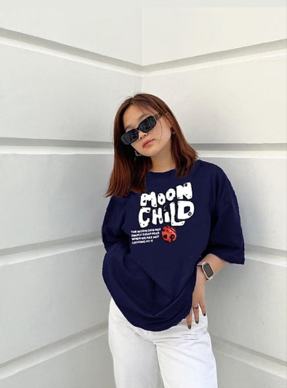 Over Size T- shirt for Girls[Double Bio-washed 100% Cotton] 220GSM