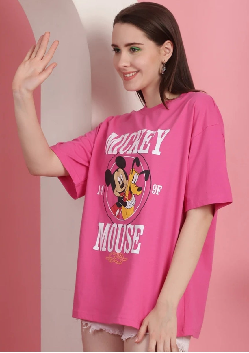 Over size GIRLS Printed  T- shirt [Bio-washed 100% Cotton+Silicon washed] 220GSM